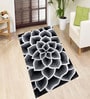 Black Floral Wool Hand Tufted Carpet