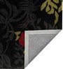 Black Floral Wool 5 ft x 7 ft Hand Tufted Carpet