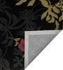 Black Floral Wool 5 ft x 7 ft Hand Tufted Carpet