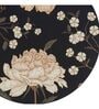 Black Flower Black MDF (Set of 4) Table Coaster Reinvention factory