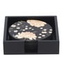 Black Flower Black MDF (Set of 6 ) Table Coasters
