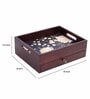 Black Flower Brown MDF Wood Cutlery Holder
