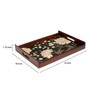 Black Flower Brown Teak Wood & MDF Serving Tray Reinvention factory