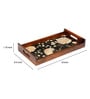 Black Flower Brown Teak Wood & MDF Serving Tray Reinvention factory