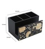 Black Flower Multicolor MDF Cutlery and Tissue Holder