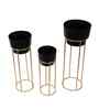 Black FLower Pot Planter Set of 3
