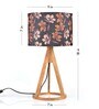 Black Flower Trio Wooden Lamp