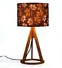 Black Flower Trio Wooden Lamp