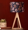 Black Flower Trio Wooden Lamp