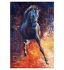 Horse In Black Canvas Framed Art Print (33 x 21 Inches)