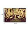 Destination Bridge In Beige Canvas Framed Art Print (33 x 21 Inches)