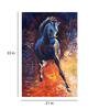 Horse In Black Canvas Framed Art Print (33 x 21 Inches)