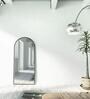 65 Inch Black Metal Frame Full Arch Mirror with Stand