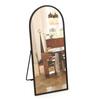 65 Inch Black Metal Frame Full Arch Mirror with Stand