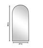 65 Inch Black Metal Frame Full Arch Mirror with Stand