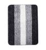 Black Geometric Microfibre 28x20 Inches Max Absorbant Bath Mat (Set of 2)