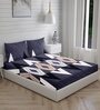 Multicolor Geometric 144 TC Cotton Blend Double Bedsheet With 2 Pillow Covers