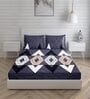 Multicolor Geometric 144 TC Cotton Blend Double Bedsheet With 2 Pillow Covers