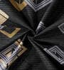 Black Geometric 210 TC Poly Cotton (Set of 6) Diwan Sets