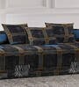 Black Geometric 210 TC Poly Cotton (Set of 6) Diwan Sets