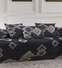 Black Geometric 210 TC Poly Cotton (Set of 6) Diwan Sets