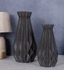 Black Geometric Grace 3D Vase