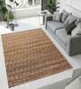 Brown Geometric Jute 5 x 7 Feet Hand Woven Carpet