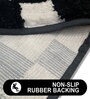 Black Geometric Microfibre 24x16 Inches  Bath Mat