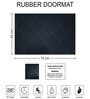 Black Geometric Microfibre 30x18 Inches Anti Skid Door Mat