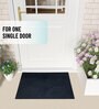 Black Geometric Microfibre 30x18 Inches Anti Skid Door Mat