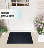 Black Geometric Microfibre 30x18 Inches Anti Skid Door Mat