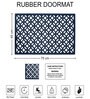 Black Geometric Microfibre 30x18 Inches Anti Skid Door Mat