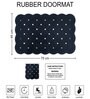 Black Geometric Microfibre 30x18 Inches Anti Skid Door Mat