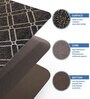 Black Geometric Microfibre 30x18 Inches Anti Skid Door Mat