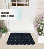 Black Geometric Microfibre 30x18 Inches Anti Skid Door Mat