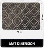 Black Geometric Microfibre 30x18 Inches Anti Skid Door Mat