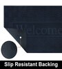 Black Geometric Microfibre 30x18 Inches Anti Skid Door Mat