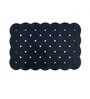 Black Geometric Microfibre 30x18 Inches Anti Skid Door Mat