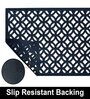 Black Geometric Microfibre 30x18 Inches Anti Skid Door Mat
