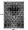 Black Geometric Polyester 4 x 6 Feet Machine Made Carpet