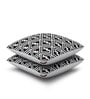 Black Geometric Premium 16 x 16 Inches Cushion Cover (Set of 2)