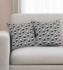 Black Geometric Premium 16 x 16 Inches Cushion Cover (Set of 2)