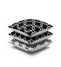 Black Geometric Premium 16 x 16 Inches Cushion Cover (Set of 3)