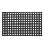 Black Geometric PVC 17x30 Inches AntiSkid Bath Mat