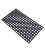 Black Geometric PVC 17x30 Inches AntiSkid Bath Mat