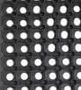 Black Geometric PVC 17x30 Inches AntiSkid Bath Mat