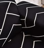 Black Geometric Viscose and Polyester (3 + Lounge) L-Shaped Stretchable Chaise Sofa Covers