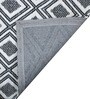 Black Geometric Wool 5 x 7 Feet Hand Woven Carpet