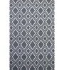 Black Geometric Wool 5 x 7 Feet Hand Woven Carpet