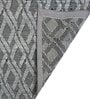 Black Geometric Wool 5 x 7 Feet Hand Woven Carpet